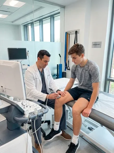 רופא ספורט בודק ספורטאי במרפאת SMS4SPORT